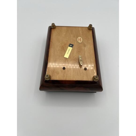 VTG Sorrento Italy Musical Jewel Box Inlay Pink Lining Edelweiss - Picture 5 of 7